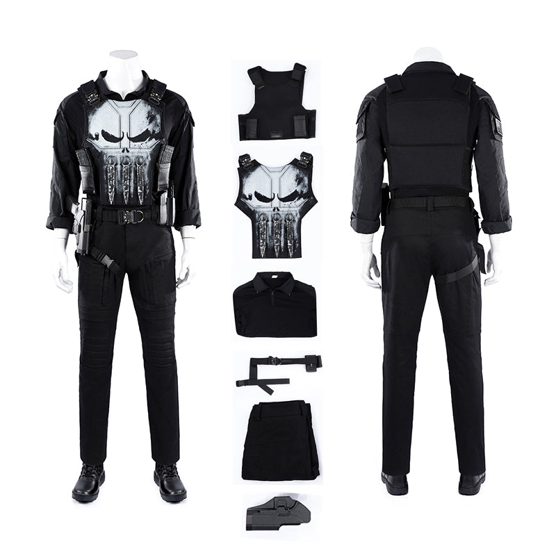 The Punisher Cosplay Costume Spiderman Brand New Day Halloween Outfit ACcosplay