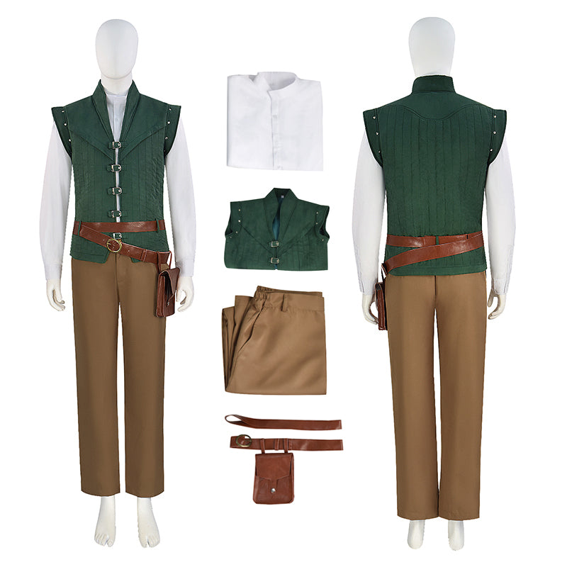 Prince Tangled Cosplay Flynn Rider Costume Vest Shirt Outfit Halloween Carnival Suit ACcosplay
