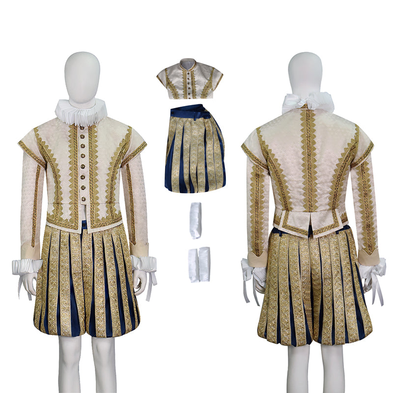 Aziraphale Cosplay Royal Court Suit Good Omens 16th Century Elizabethan Nobleman Costume