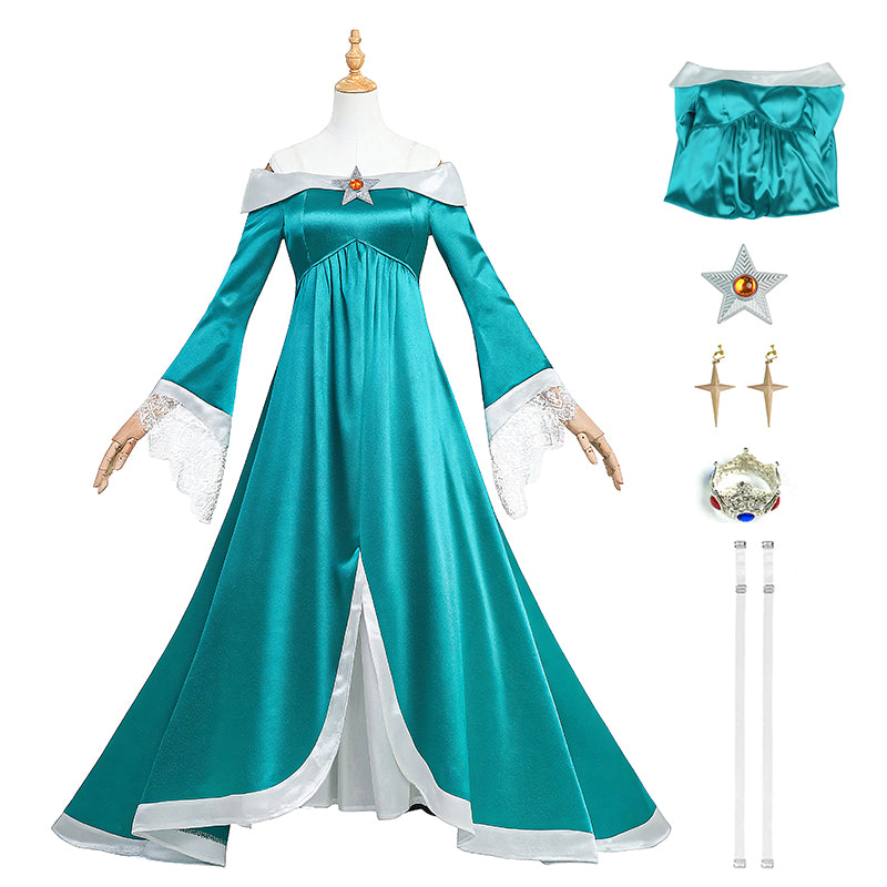 Super Mario Galaxy Princess Rosalina Dress Cosplay Costume Halloween Suit ACcosplay