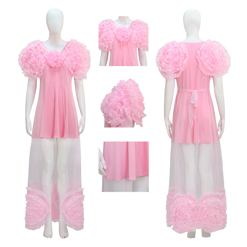 Glinda Wicked Witch Pink Suit Halloween Cosplay Costume Outfit ACcosplay