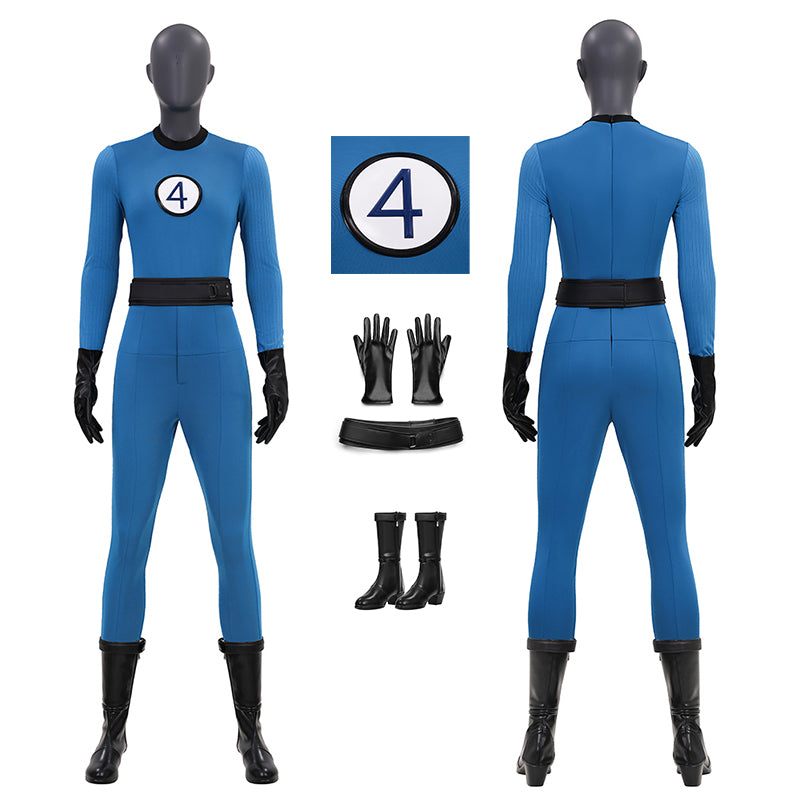 The Fantastic Four Sue Storm Costume Invisible Woman Cosplay Jumpsuit ACcosplay