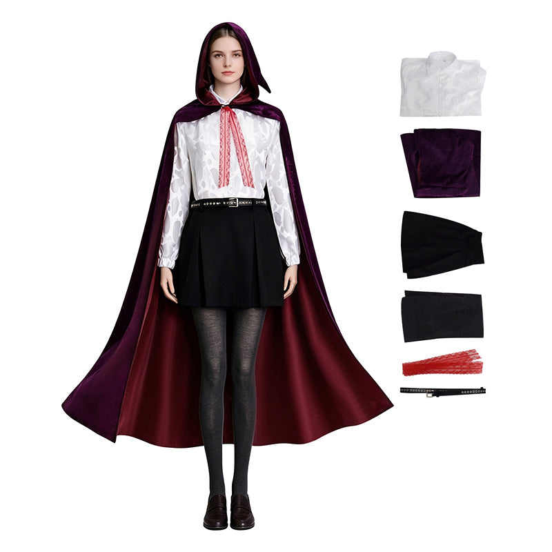 Hexed Billie Cosplay Costume Velvet Hooded Cloak Witch Series Clothing ACcosplay