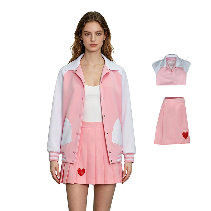 Legally Blonde Elle Woods Replica Cosplay Costume Baseball Jacket Halloween Suit ACcosplay