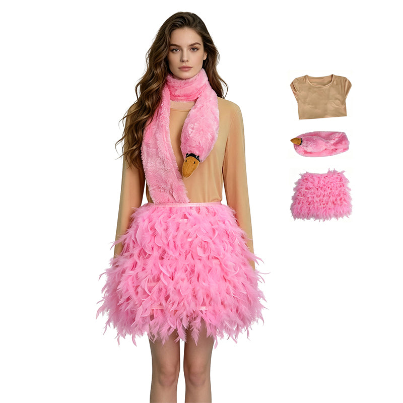 White Chicks Pink Flamingo Cosplay Costume Halloween Party Suit ACcosplay