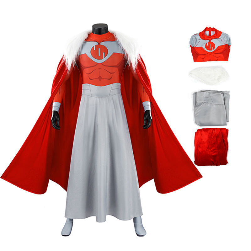 Ver2 Invincible Season 4 Thragg Cosplay Costume Cape With Fur Collar ACcosplay