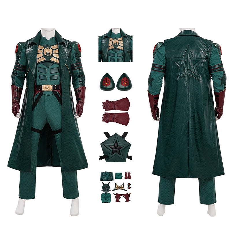 Vought Rising Soldier Boy Cosplay Costume Hardcore Halloween Green Suit ACcosplay