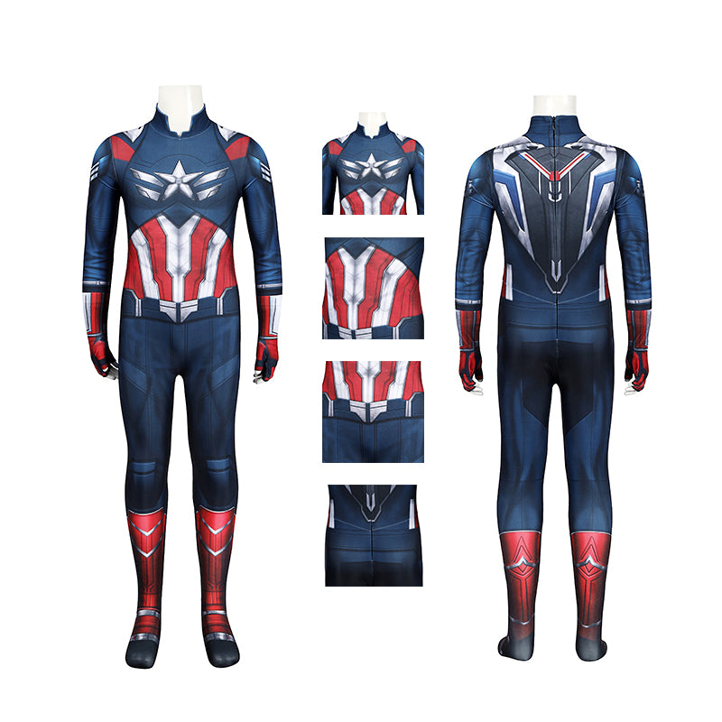 Kids Captain America Brave New World Sam Wilson Cosplay Costume Halloween Suit ACcosplay