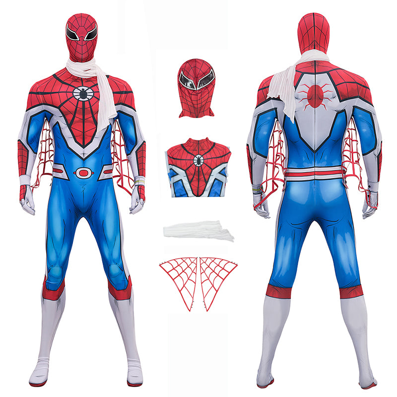 Japanese TV Spider Man Supaidaman Cosplay Costume Toe Spider Man Battle Suit ACcosplay