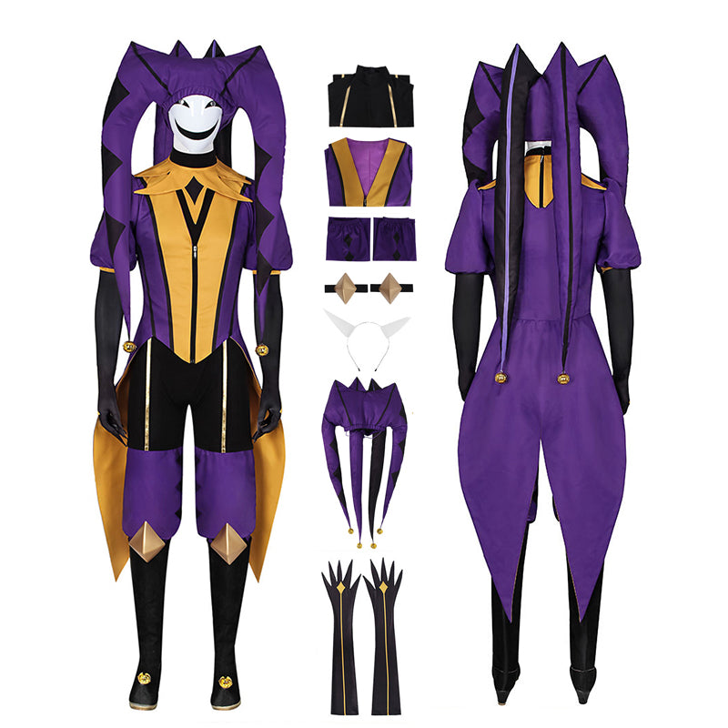 The Freak Circus Jester Cosplay Costume Jester Purple Halloween Party Suit ACcosplay