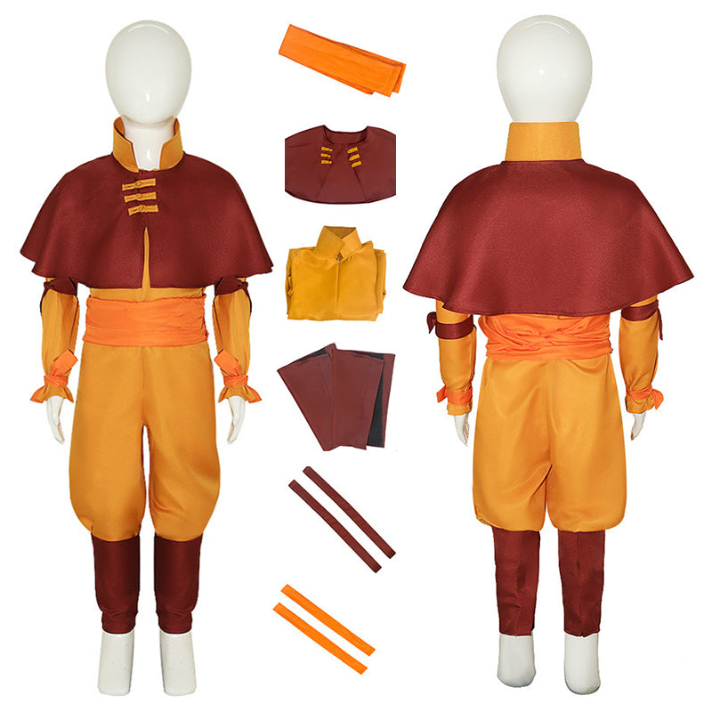 Aang Cosplay Costume Avatar The Last Airbender Yellow Suit Kids Adult aang-cosplay-costume-avatar-the-last-airbender-yellow-suit-kids-adult