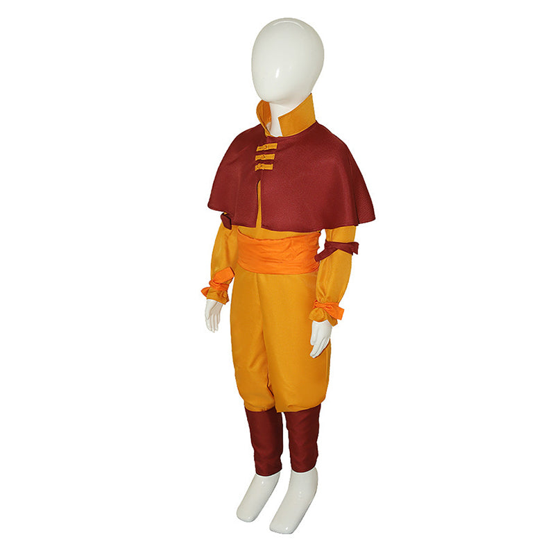 Aang Cosplay Costume Avatar: The Last Airbender Yellow Suit Kids Adult Halloween Outfit
