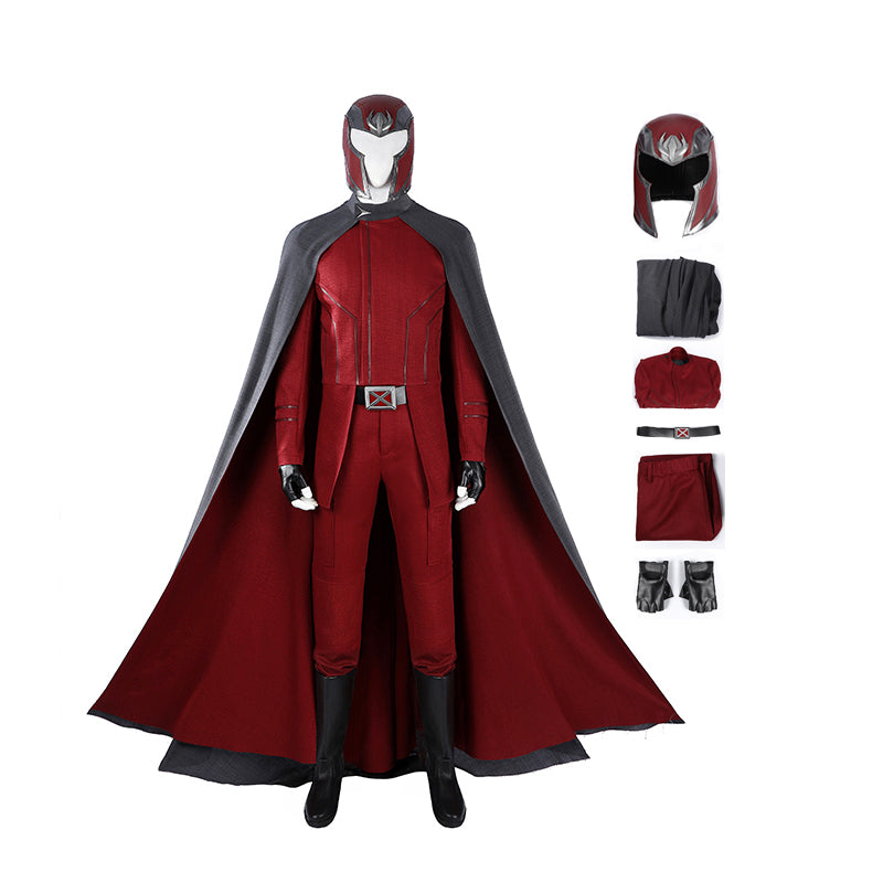 Avengers Doomsday Magneto Cosplay Costume With Cloak Halloween Red Suit ACcosplay