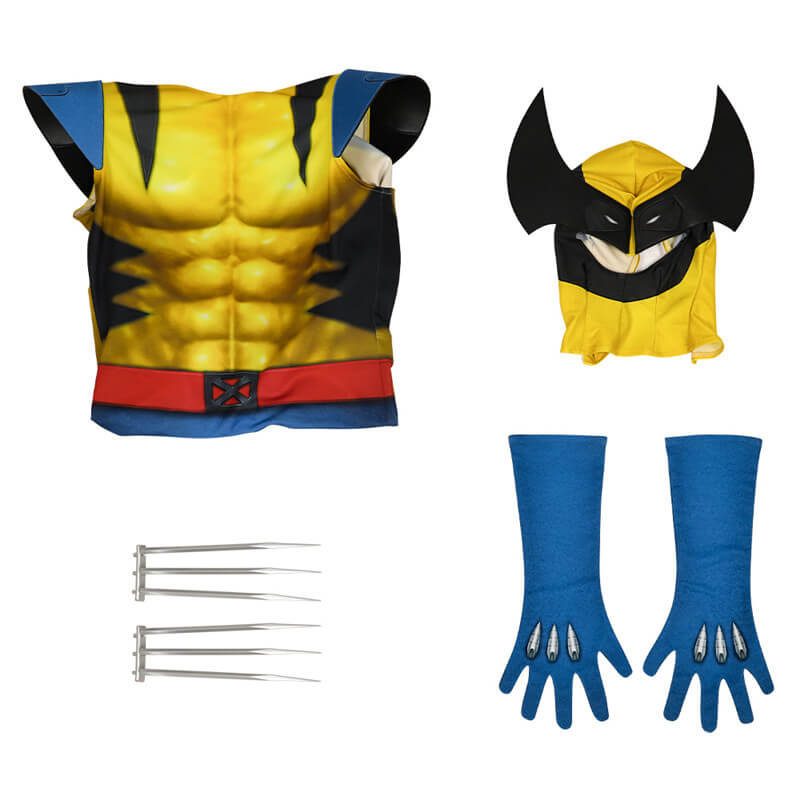 Adult X-Men 97 Wolverine Cosplay Bodysuit with Wolverine Headwear Halloween Costumes