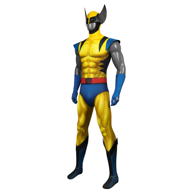 Adult X-Men 97 Wolverine Cosplay Bodysuit with Wolverine Headwear Halloween Costumes