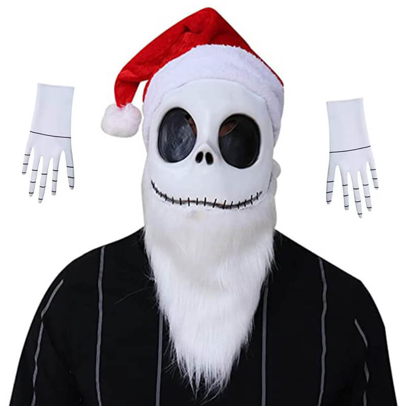 Adults Kids Jack Skellington Santa Claws Costume The Nightmare Before Christmas Mask with Hat