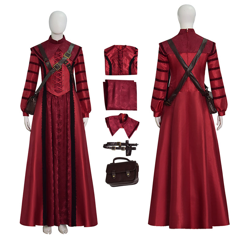 1666: Amsterdam Noa Cosplay Costume Red Long Dress with Accessories ACcosplay