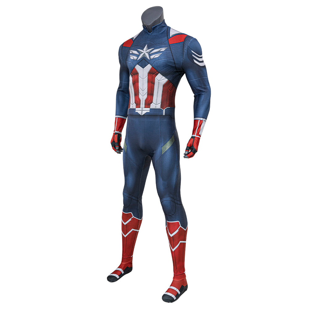 Captain America Cosplay Costume Jumpsuit Outfit 2025 Printed Version ACcosplay