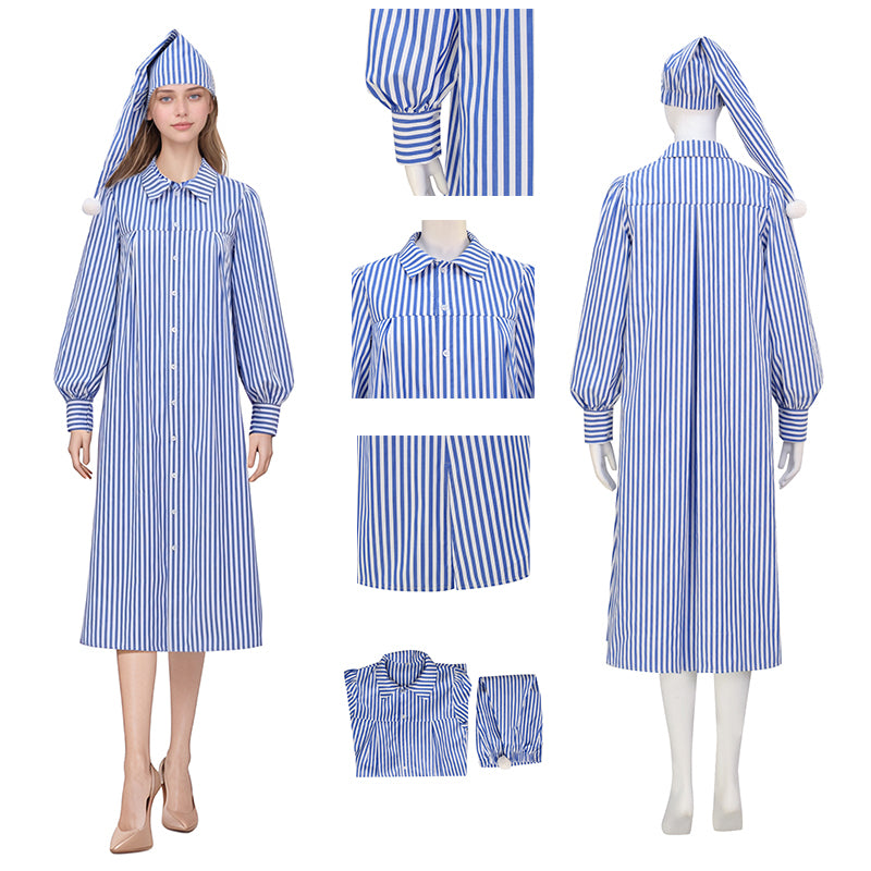 Christmas Carol Blue Striped Costume Christmas Costume Suit  Who Cosplay Suit Adult Tennant Outfit ACcosplay