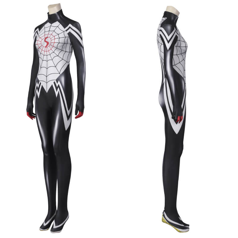 Cindy Moon Silk Costume Spider-Man Bodysuit Cosplay Jumpsuit for Women Halloween Carnival Suit