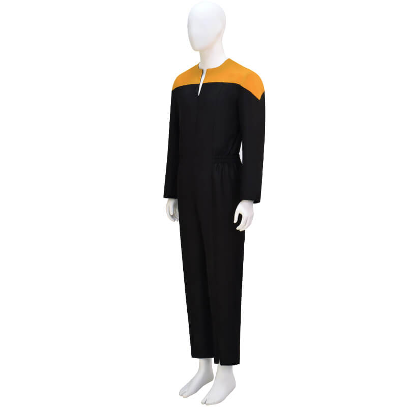 DS9 Uniform Jumpsuit Yellow Star Deep Space Nine Duty Cosplay Jumpsuit ACcosplay