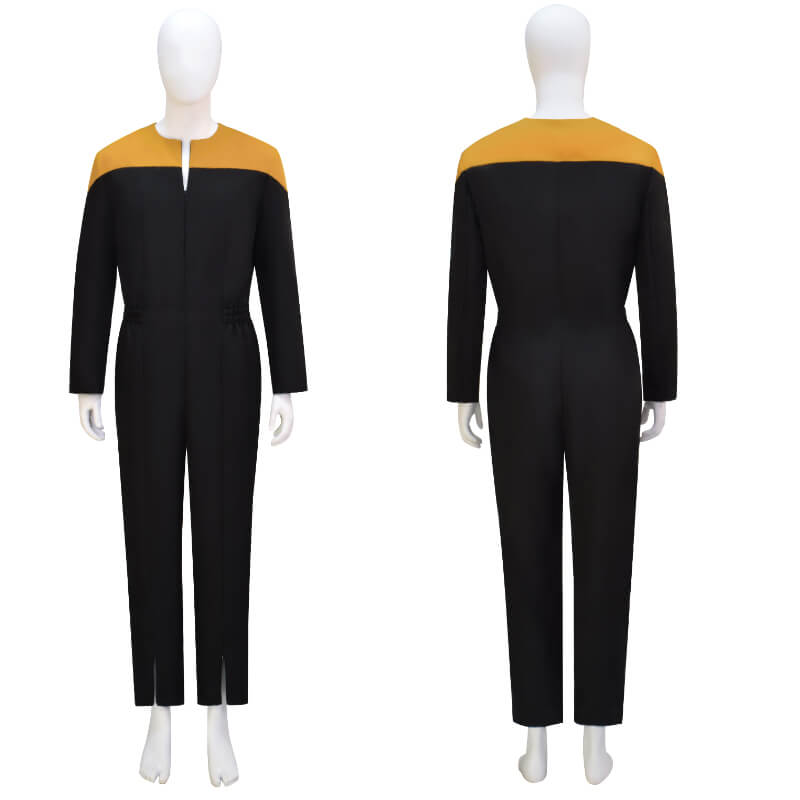 DS9 Uniform Jumpsuit Yellow Star Deep Space Nine Duty Cosplay Jumpsuit ACcosplay