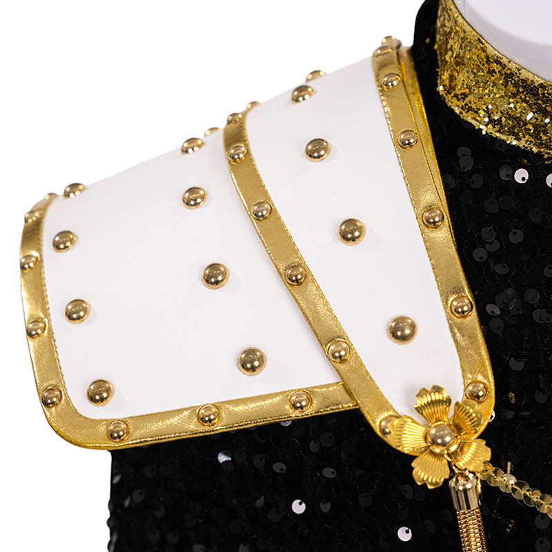 Kpop Demon Hunters Zoey Cosplay Costume Black Golden Dance Suit Halloween Fancy Outfit ACcosplay