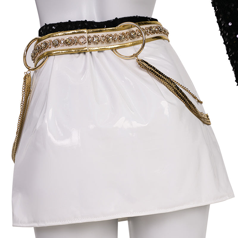 Kpop Demon Hunters Zoey Cosplay Costume Black Golden Dance Suit Halloween Fancy Outfit ACcosplay