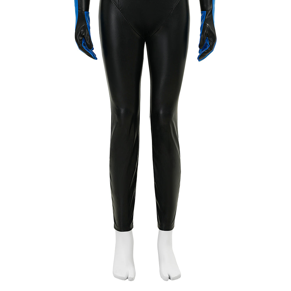 Comic Nightwing Dick Grayson Cosplay Costume Blue Dick Leather Suit ACcosplay