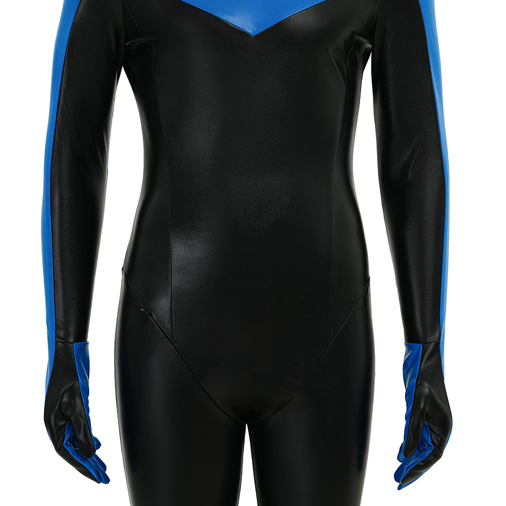 Comic Nightwing Dick Grayson Cosplay Costume Blue Dick Leather Suit ACcosplay