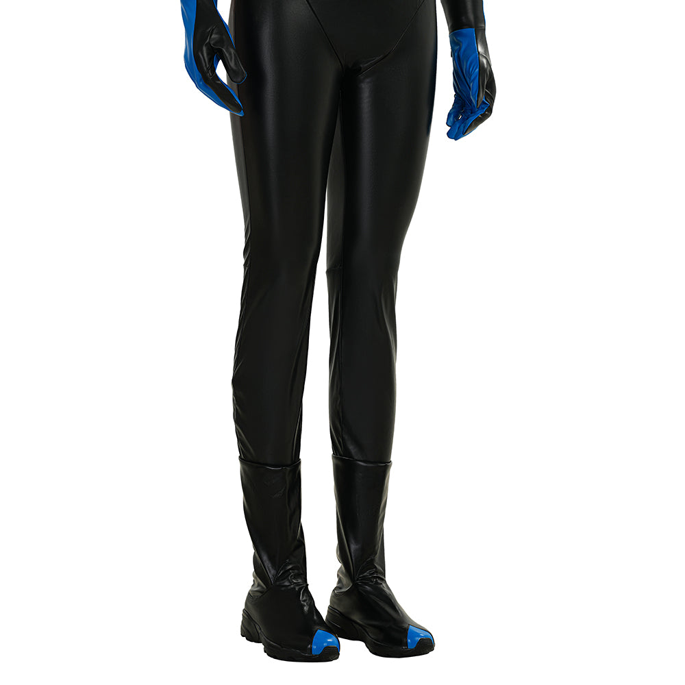 Comic Nightwing Dick Grayson Cosplay Costume Blue Dick Leather Suit ACcosplay