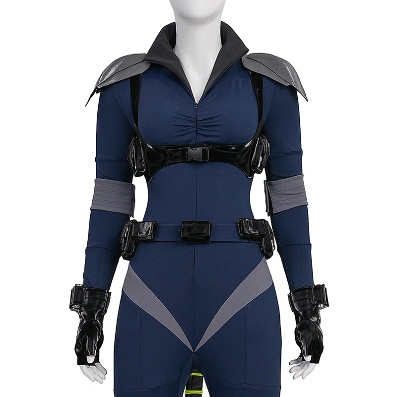 Absolute Universe Selina Kyle Cosplay Costume Blue Jumpsuit With Tail ACcosplay