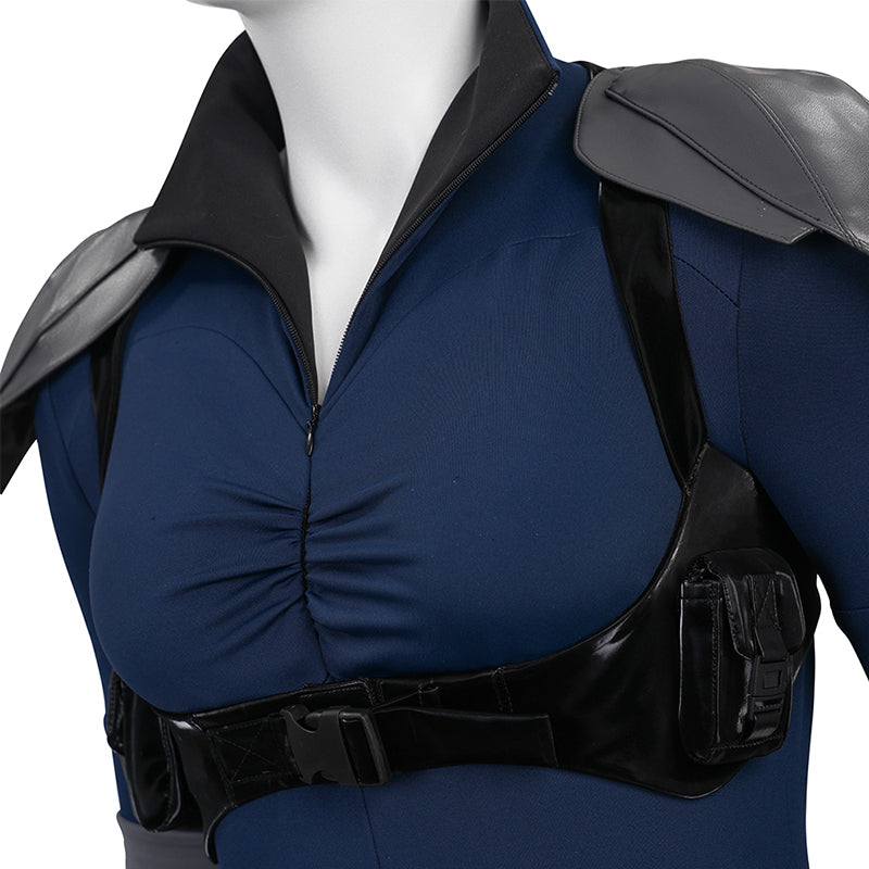 Absolute Universe Selina Kyle Cosplay Costume Blue Jumpsuit With Tail ACcosplay