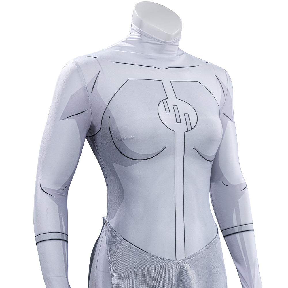Invincible Anissa Cosplay Costume Viltrumite White Jumpsuit Halloween Outfit ACcosplay