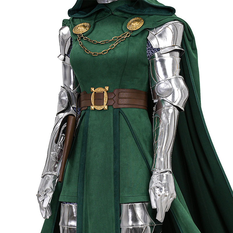 Doctor Doom Female's Cosplay Costume With Mask Dr. Victor von Doom Outfit ACcosplay