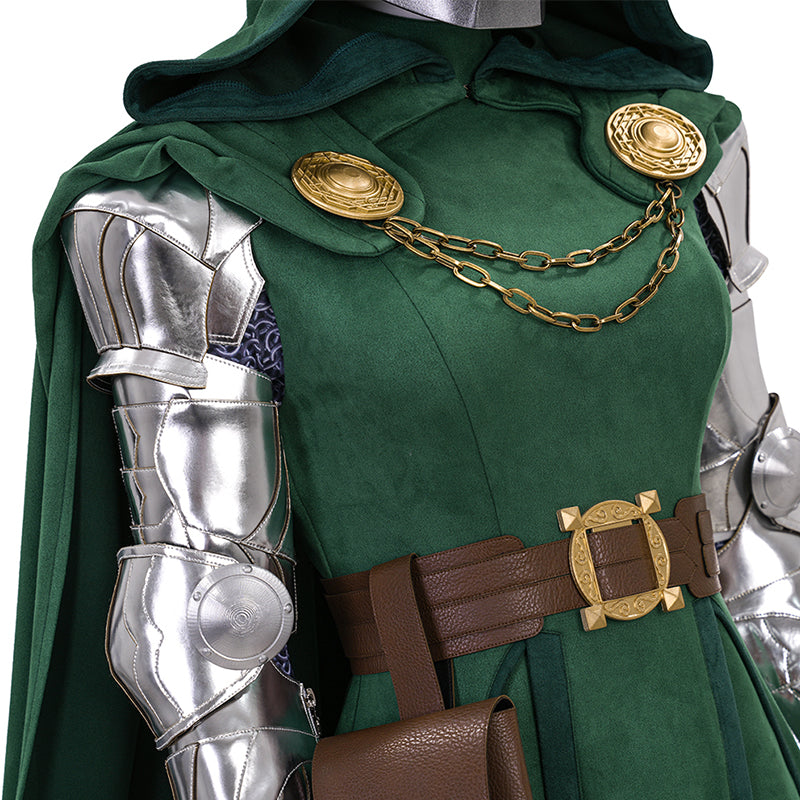 Doctor Doom Female's Cosplay Costume With Mask Dr. Victor von Doom Outfit ACcosplay
