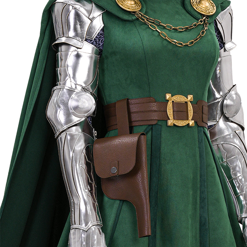 Doctor Doom Female's Cosplay Costume With Mask Dr. Victor von Doom Outfit ACcosplay