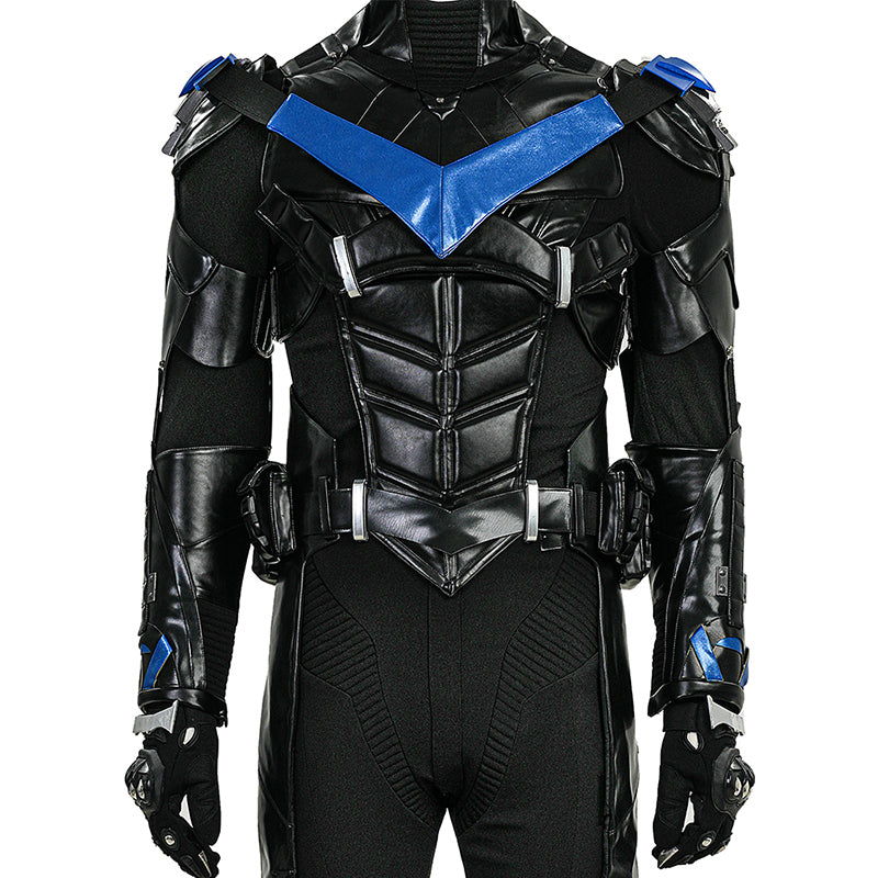 Nightwing Cosplay Arkham Knight Nightwing Cosplay Costume Nightwing Black Leather Suit