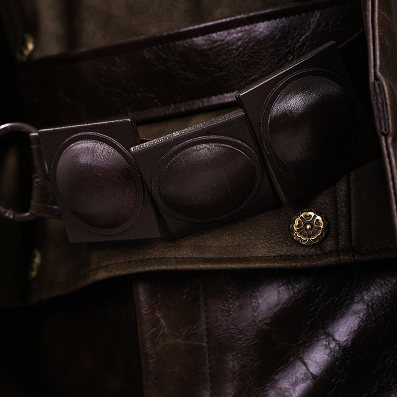 Spider Man Noir Cosplay Costume Brown Leather Halloween Outfit ACcosplay