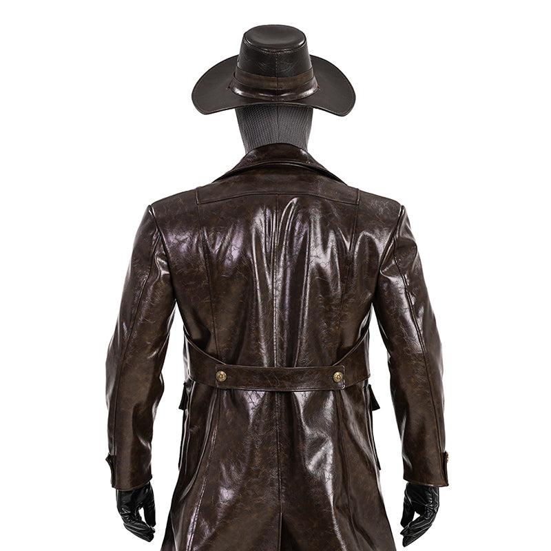 Spider Man Noir Cosplay Costume Brown Leather Halloween Outfit ACcosplay