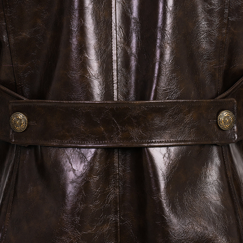 Spider Man Noir Cosplay Costume Brown Leather Halloween Outfit ACcosplay