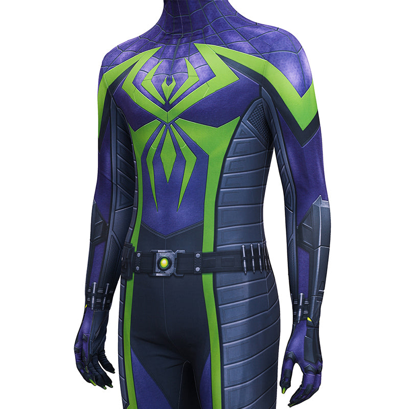 Spider-Man 2 Miles Morales Cosplay Costume Purple Reign Suit Jumpsuit ACcosplay