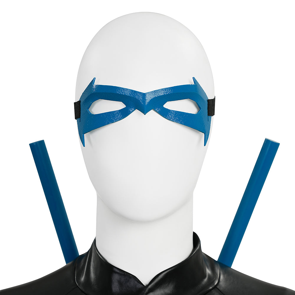 Dick Grayson Nightwing Cosplay Costume Nightwing Blue Leather Jumpsuit ACcosplay