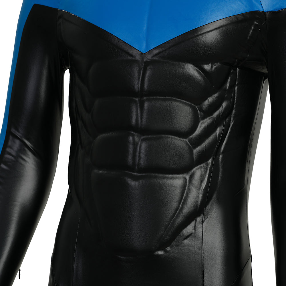 Dick Grayson Nightwing Cosplay Costume Nightwing Blue Leather Jumpsuit ACcosplay