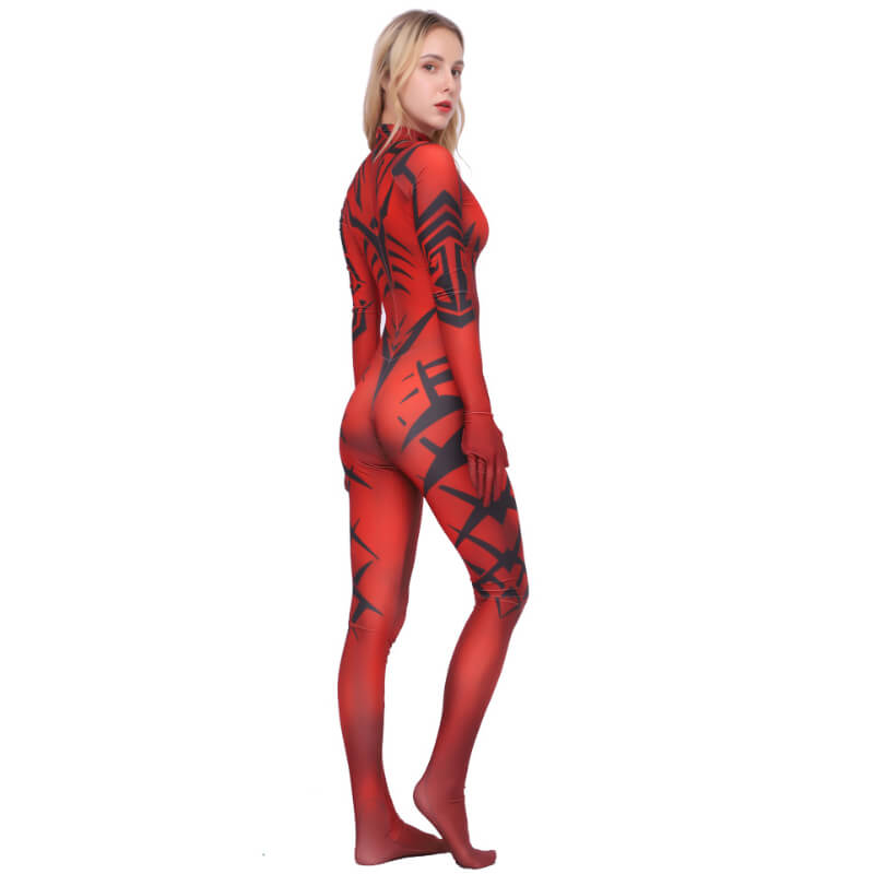 Darth Talon Costume Bodysuit Star Wars Red Jumpsuit Halloween Carvinal Cosplay Suit