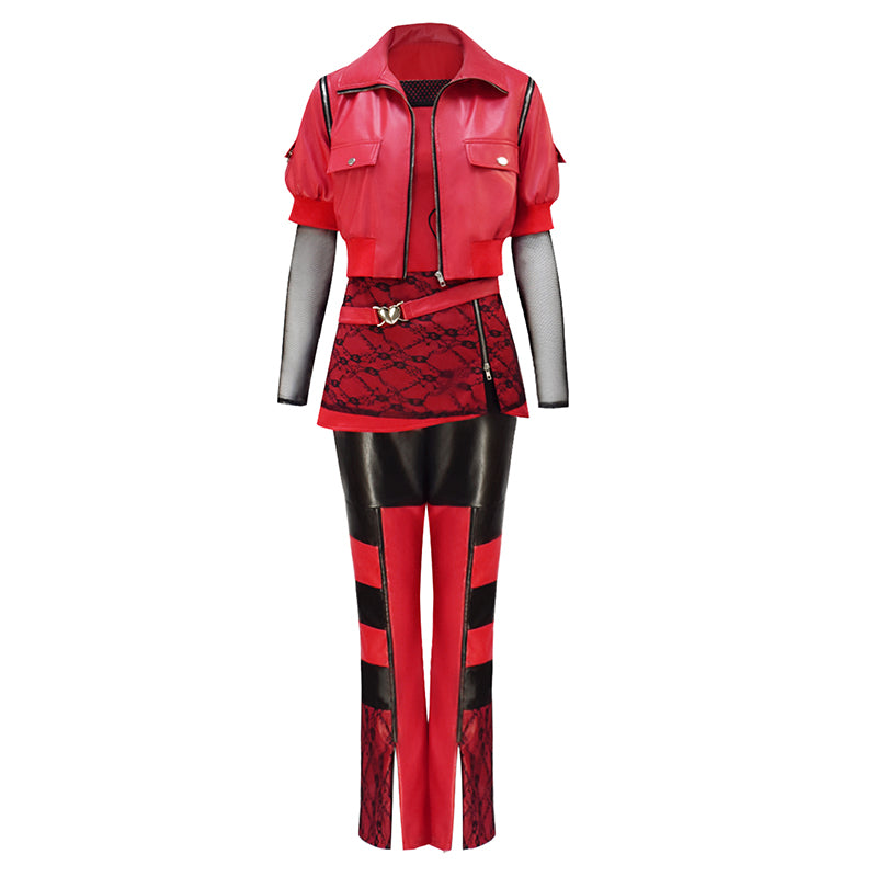 descendants dress red Red Jacket Short Sleeve Dress, Descendants 4 Rise of Red Costume, Musical Fantasy Cosplay, Fight of Our Lives, Idea Fashion for Rundisney