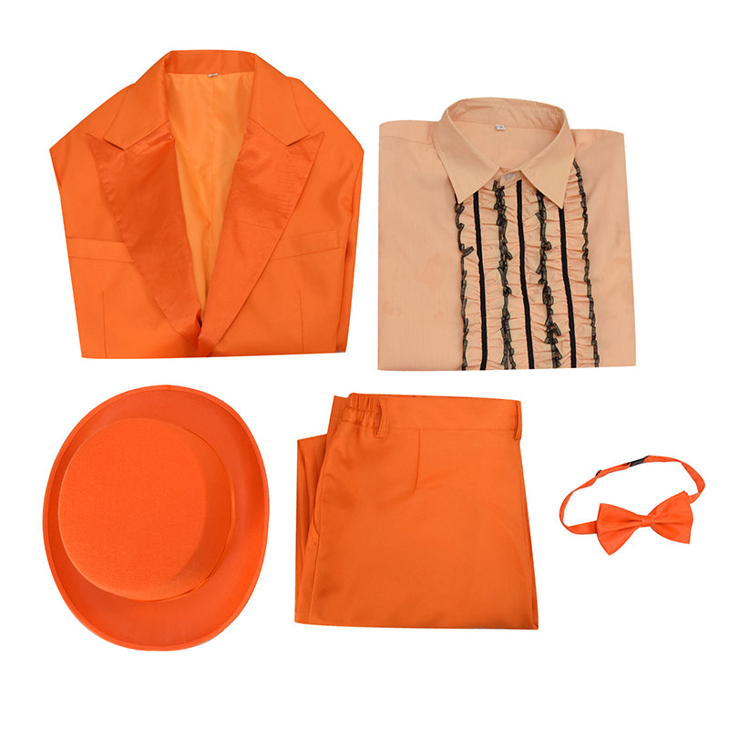 Dumb and Dumber Suit Lloyd Christmas Cosplay Costume Halloween Men Orange Suit