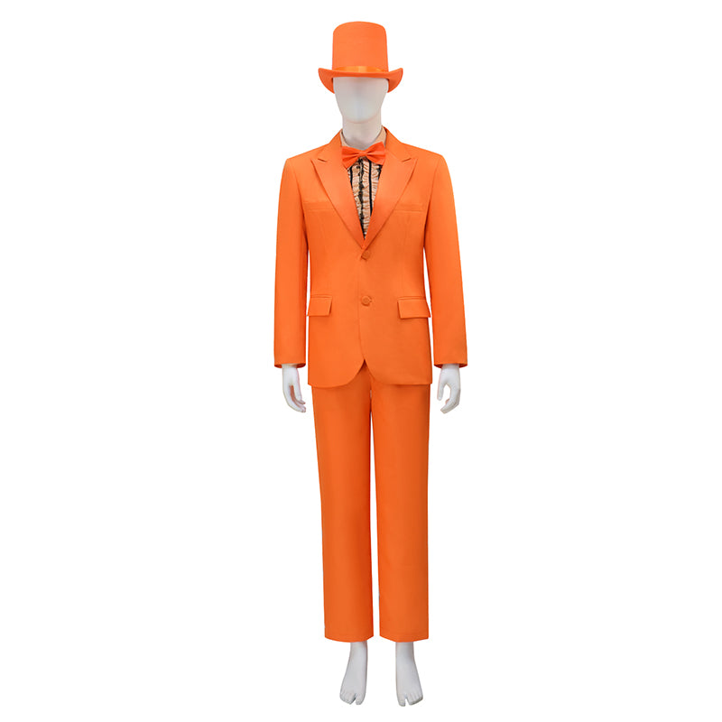 Dumb and Dumber Suit Lloyd Christmas Cosplay Costume Halloween Men Orange Suit