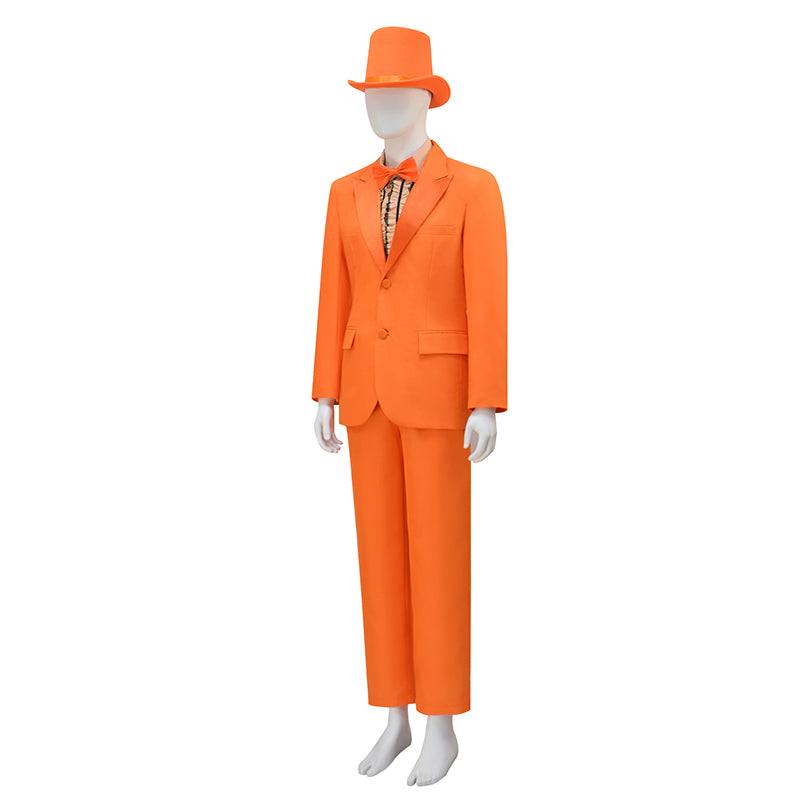 Dumb and Dumber Suit Lloyd Christmas Cosplay Costume Halloween Men Orange Suit