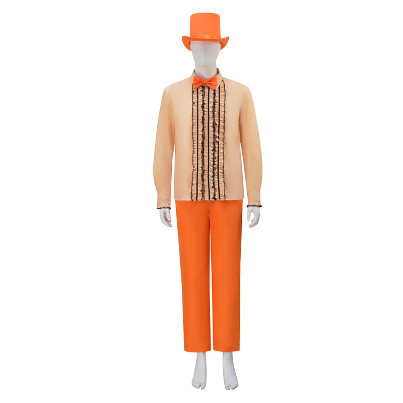 Dumb and Dumber Suit Lloyd Christmas Cosplay Costume Halloween Men Orange Suit